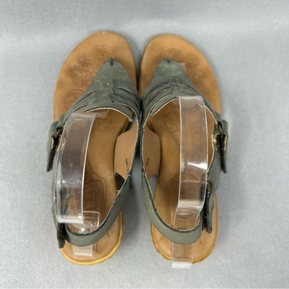 Born Karis D60504 Blue Leather Thong Wedge Sandals Women's US Size 9 - Picture 8 of 12